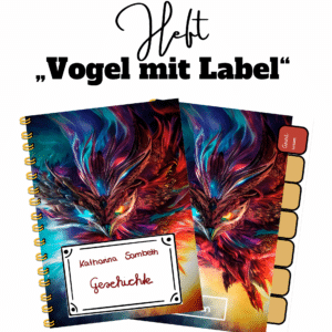 Heft „Vogel mit Label“ für Goodnotes