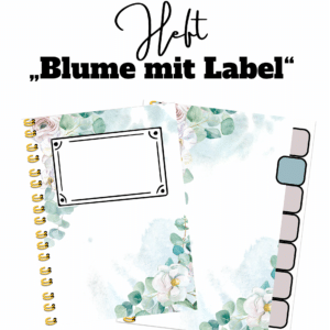 Digitales Heft „Blume mit Label“ für Goodnotes