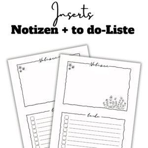Inserts Notizen + to do-Liste Blume