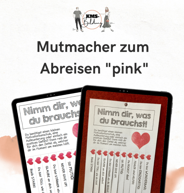 Mutmacher zum Abreisen "pink"